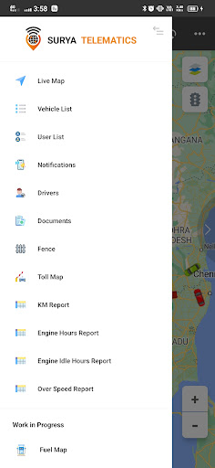Android application Surya Telematics screenshort