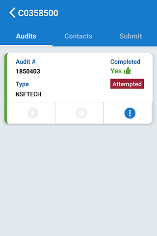 Android application NSF Mobile Audit screenshort