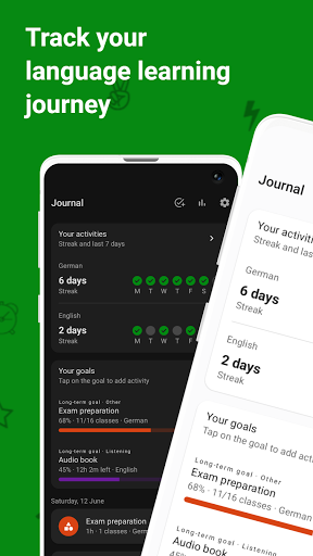 Android application Lingo Journal Language Tracker screenshort
