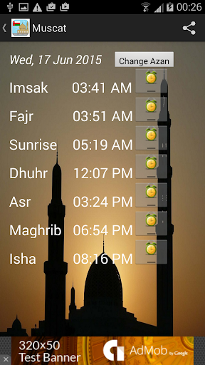 Oman Prayer Timings
