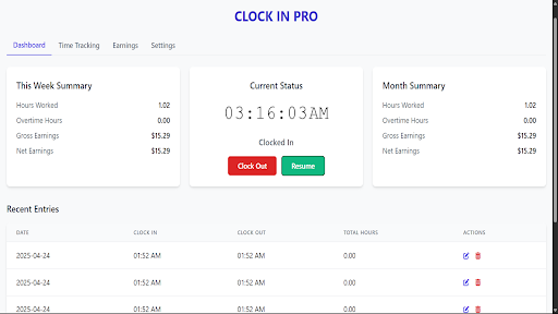 Clock In Pro - Hours Tracker