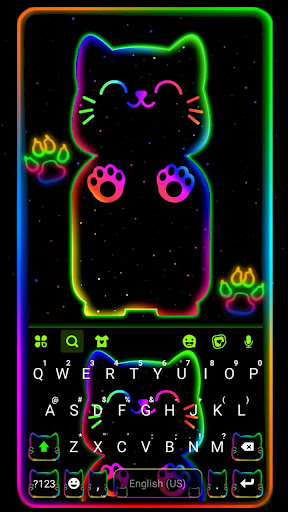 Android application Neon Rainbow Cat Keyboard Them screenshort
