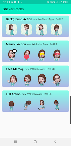 Android application moving stickers for whatsapp - screenshort
