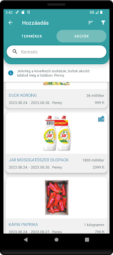 Android application Listie - Közös bevásárlólista screenshort