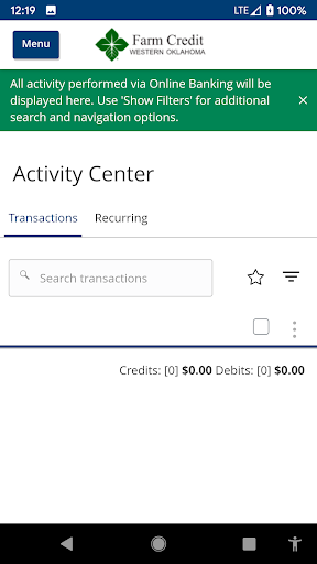 FCWOK eBanking App Screen 3