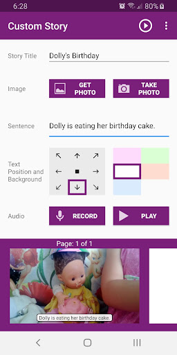 Kids Story Builder Screen 2