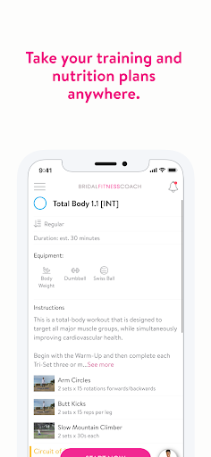 Bridal Fitness Coach Screen 2