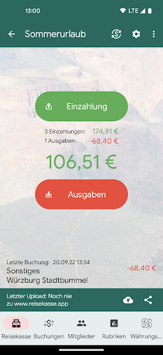 TravelCash app Screen 2