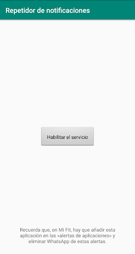 Android application Repetidor de notificaciones screenshort