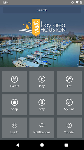 Android application Visit Bay Area Houston screenshort