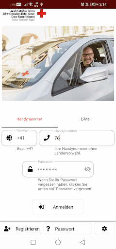 Android application Fahrdienst SRK Graubünden screenshort