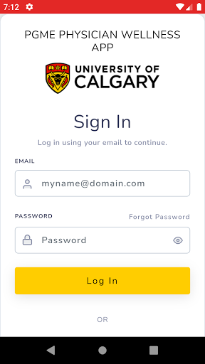 PGME Physician Wellness App Screen 2