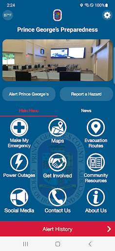 Android application Prince George’s Preparedness screenshort