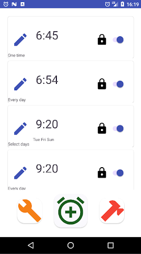 Android application Alarm Clock With Password screenshort