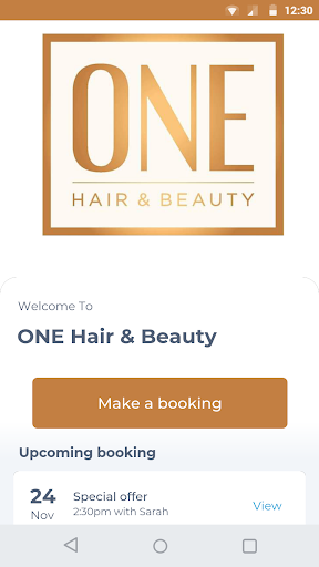 Android application ONE Hair & Beauty screenshort