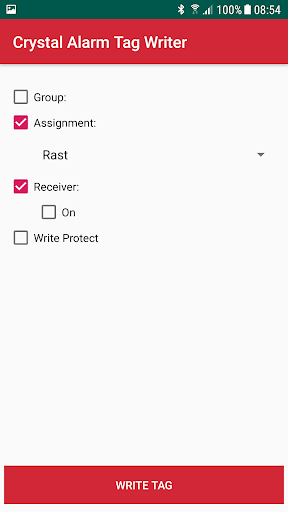 Crystal Alarm Tag Writer Screen 2