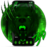 3d Green Neon Bear Theme icon