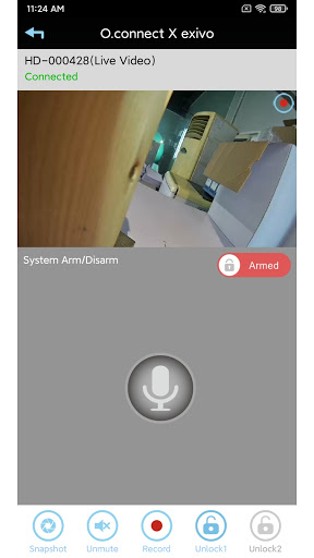 Android application O.connect X exivo screenshort