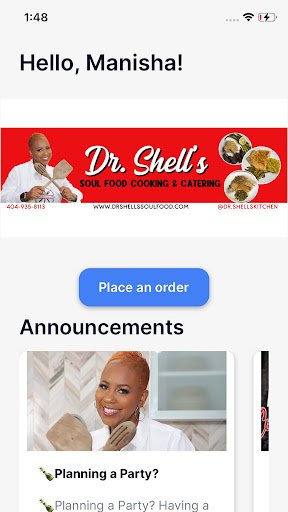 Android application Dr. Shells Soul Food Kitchen screenshort