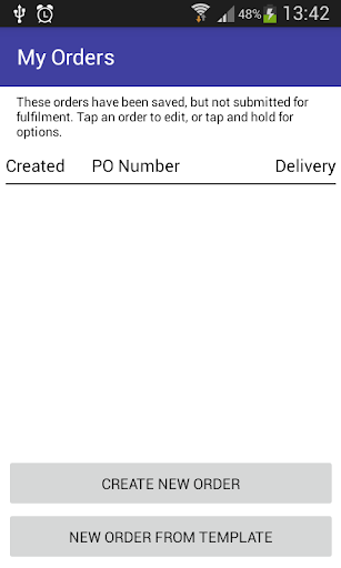 Android application Existco Web Orders screenshort