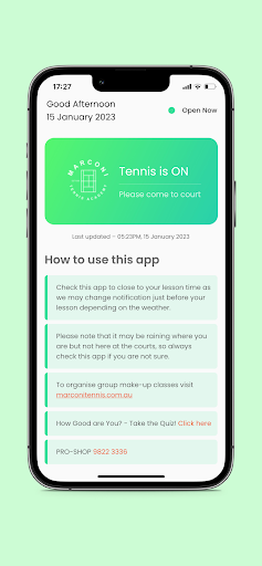 Android application Marconi Tennis screenshort