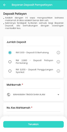 e-Insolvensi Screen 3