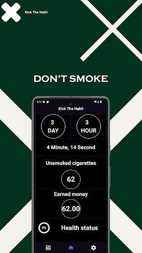 Android application Don't Smoke : Kick The Habit screenshort