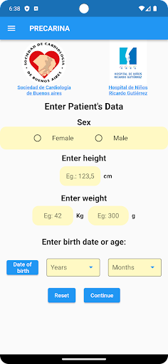Android application PRECARINA screenshort