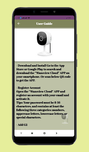 Android application GALAYOU G7 Wi-Fi Camera Guide screenshort