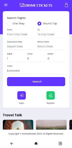 Android application BISMI ETICKETS screenshort
