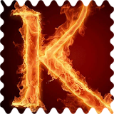 Fiery letter K live wallpaper icon