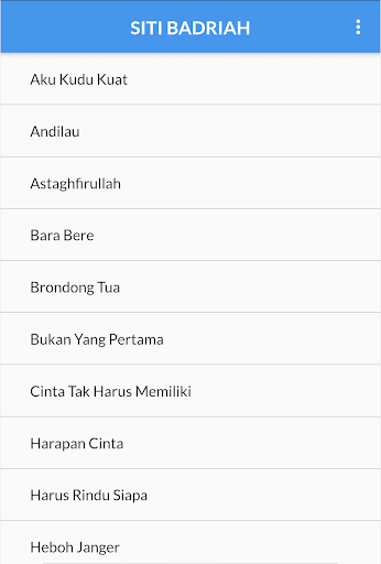 Android application Lirik Lagu Siti Badriah screenshort