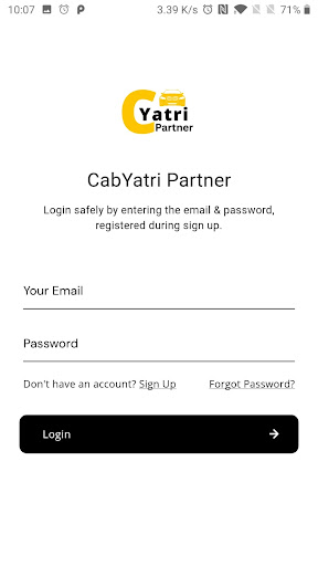 CabYatri Partner Screen 2