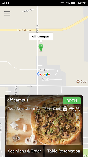 off campus Restaurant Screen 2