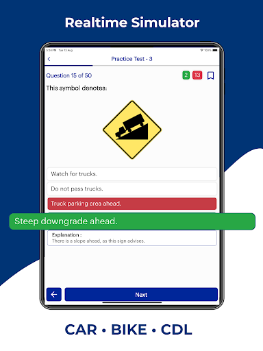 Screenshot of Nevada DMV Permit Practice