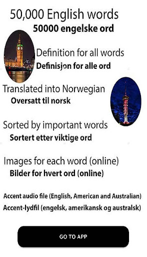 Android application English norwegian dictionary screenshort