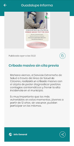Android application Ayuntamiento Guadalupe Informa screenshort
