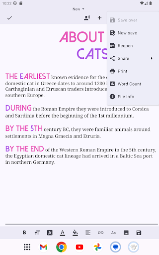 Screenshot of Text Editor
