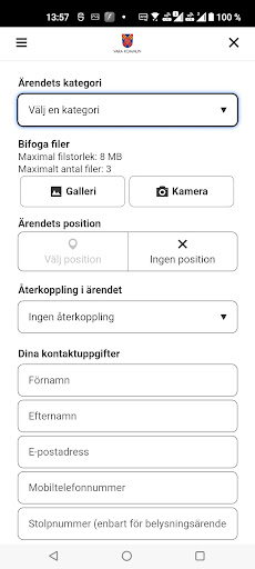 Felanmälan Vara kommun Screen 2
