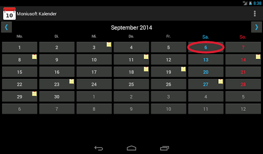 Moniusoft Kalender Screenshot