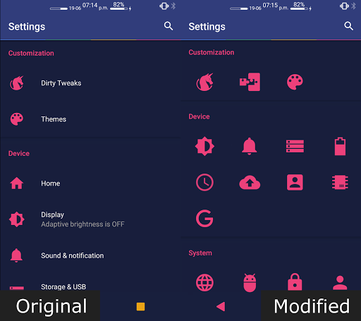 Android application Settings Editor screenshort