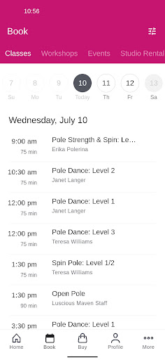 Luscious Maven Pole Studio Screen 2