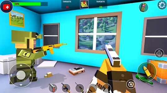 FPS PvP Block Gun War Games 3D