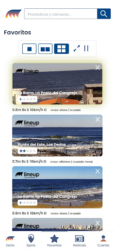 Lineup: Cámaras y Pronósticos Screen 3