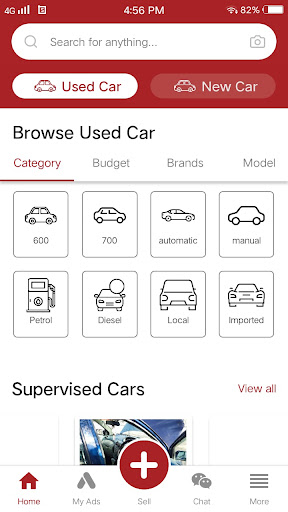 Android application mywheels screenshort