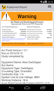 Arc Flash Calculator Labeling Screenshot