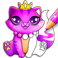 Glitter Cute Kitty Cats Coloring Game