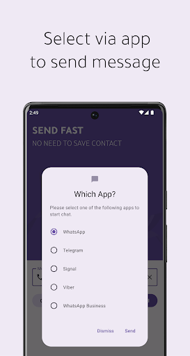 Send Fast: text w/o contact Screen 3