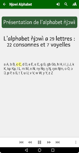 Android application Njowi Mengisa Alphabet screenshort