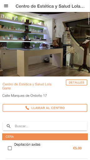 Android application Lola Garre Estética screenshort